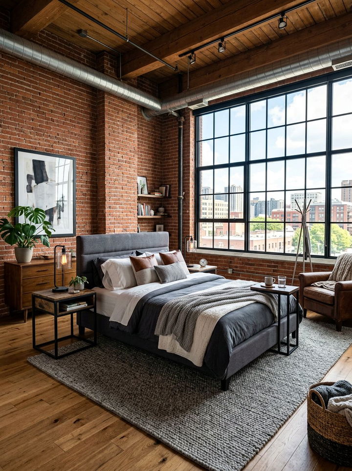 Industrial Loft Bedroom - 30 New England bedroom ideas