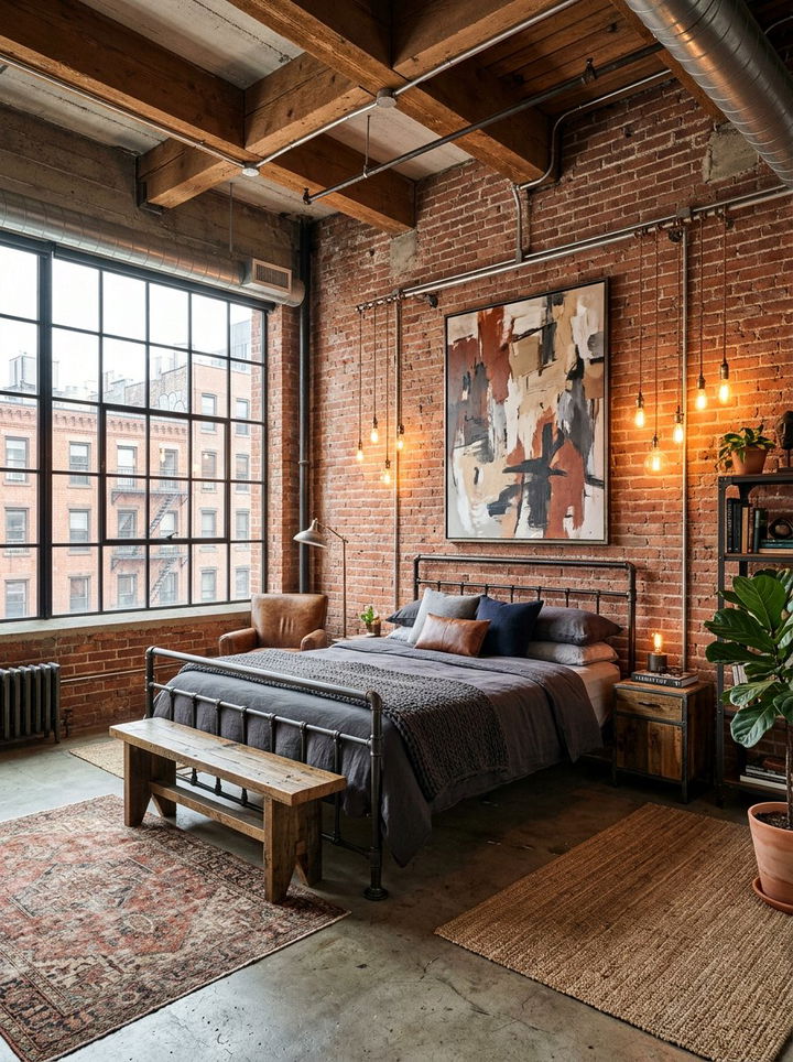 Industrial Loft Bedroom - 30 newlywed bedroom ideas