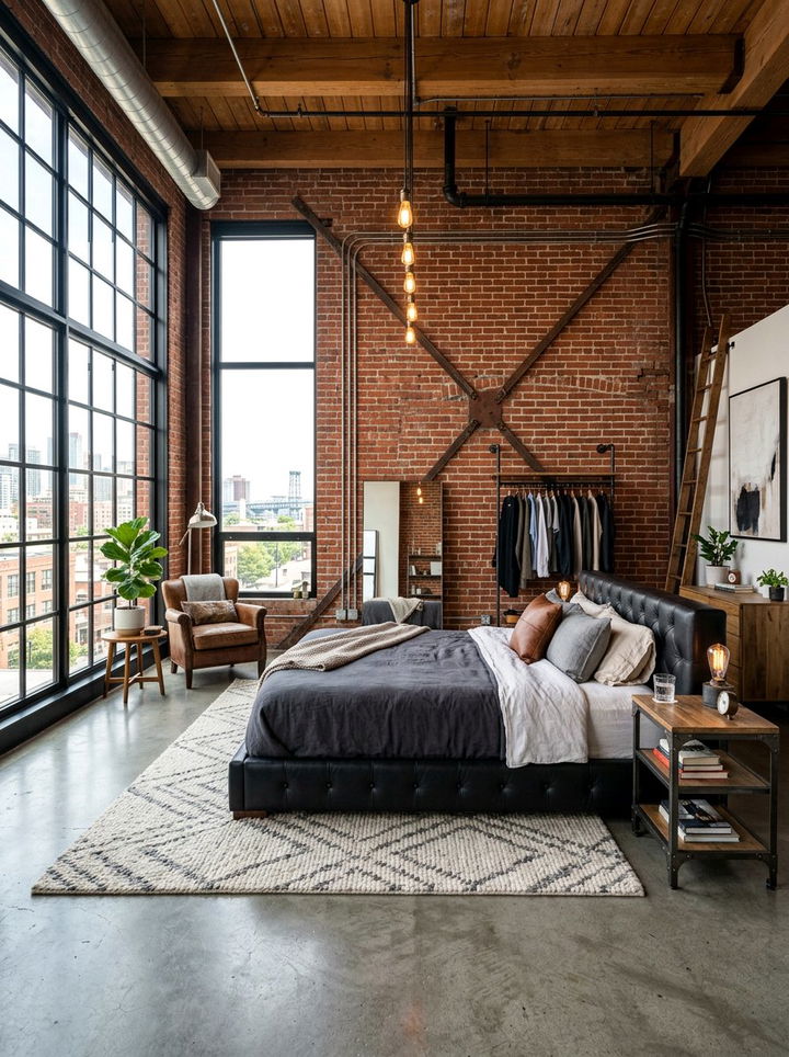 Industrial Loft Bedroom - 30 retreat bedroom ideas