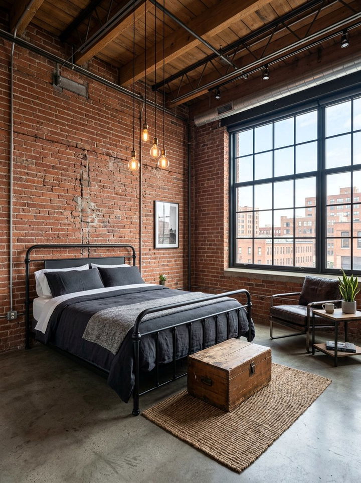 Industrial Loft Bedroom - 30 bedroom redesign ideas