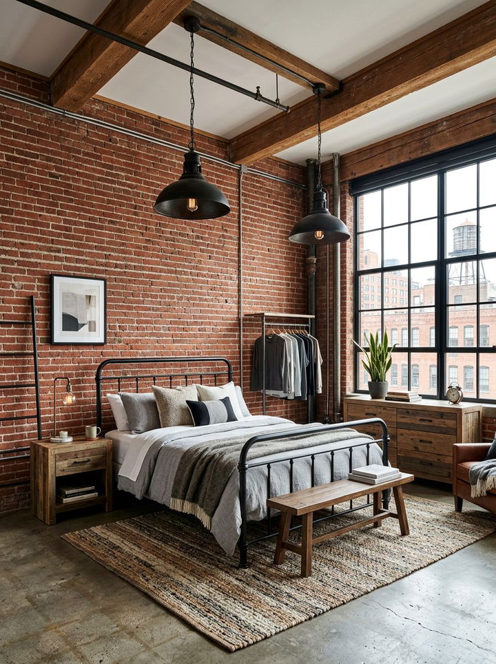 Industrial Loft Bedroom - 30 townhouse bedroom ideas