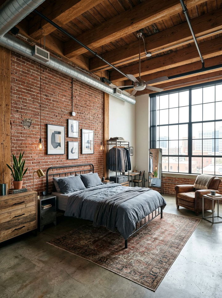 Industrial Loft Bedroom - 30 unisex bedroom ideas