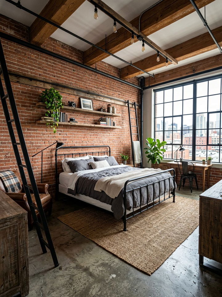 Industrial Loft Bedroom - 30 young adult bedroom ideas