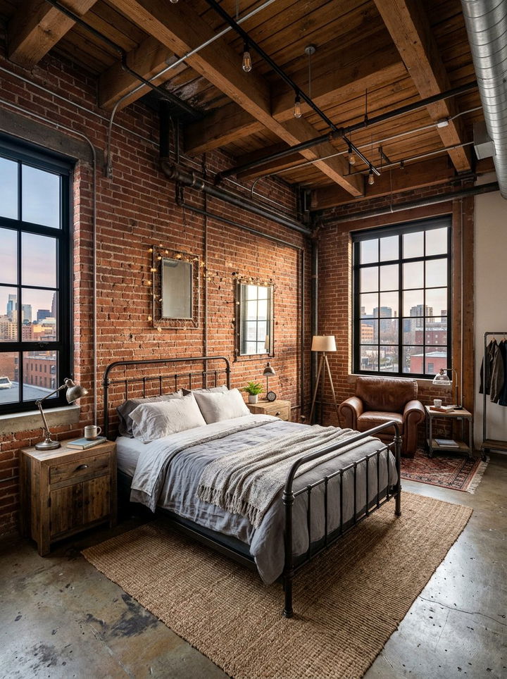 Industrial Loft Bedroom - 30 bedroom transformation ideas