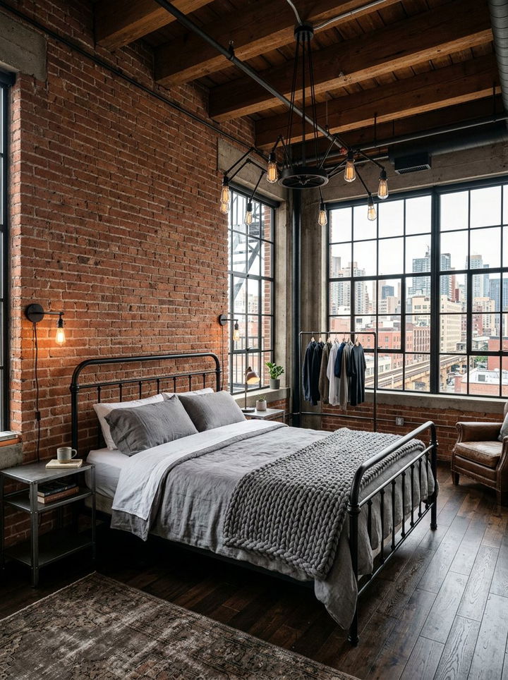 Industrial Loft Bedroom - 30 bedroom vision boards