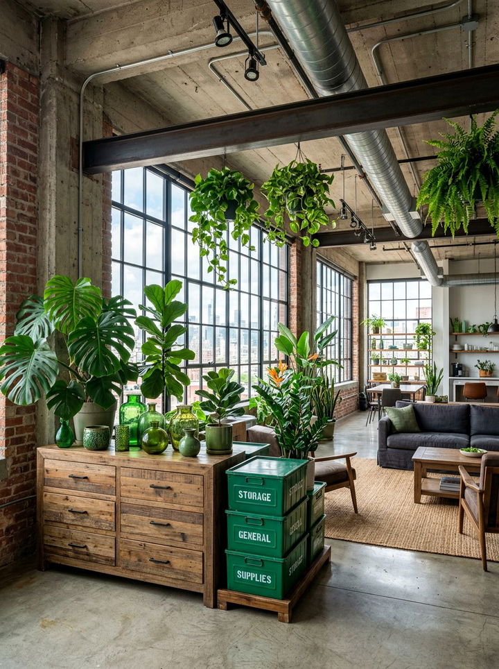 Industrial Loft Green Decor - 30 industrial green bedroom ideas