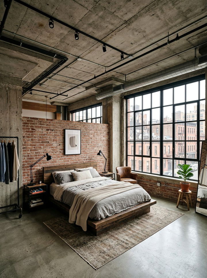 Industrial Loft Style - 30 boutique hotel bedroom ideas