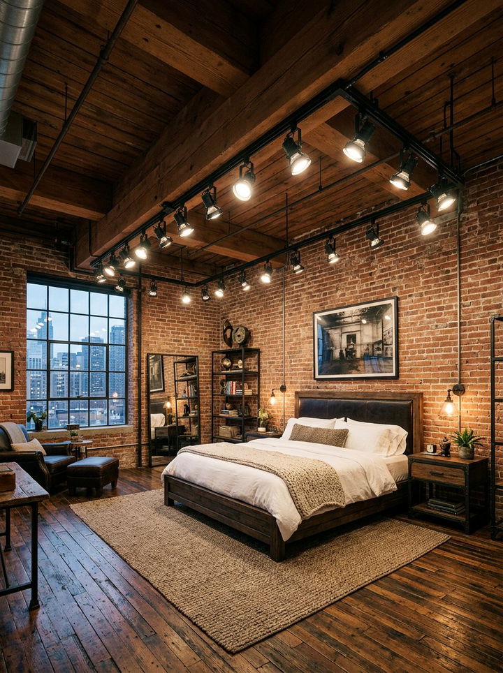 Industrial Loft Track Lighting - 30 bedroom track lighting ideas