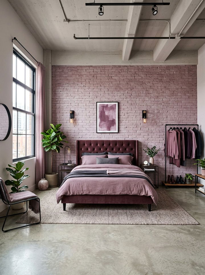 Industrial Mauve Bedroom - 30 mauve bedroom ideas