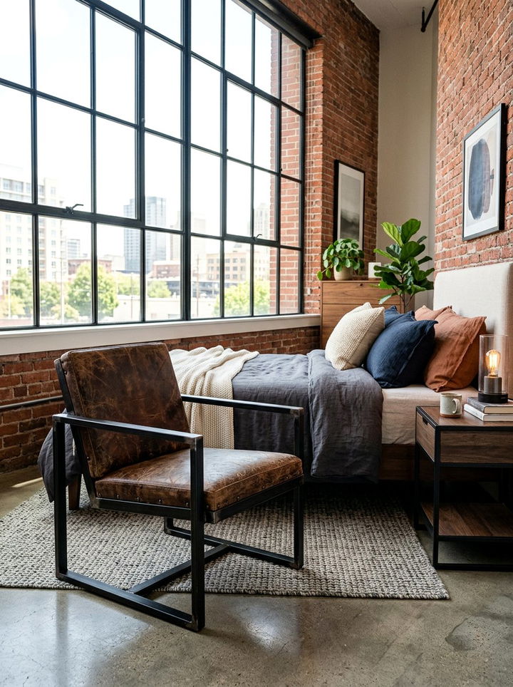 Industrial Metal Accent Chair - 30 bedroom lounge chairs