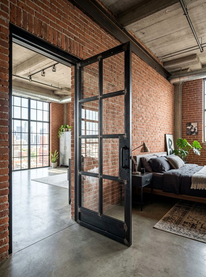Industrial Metal Bedroom Door - 30 bedroom door ideas