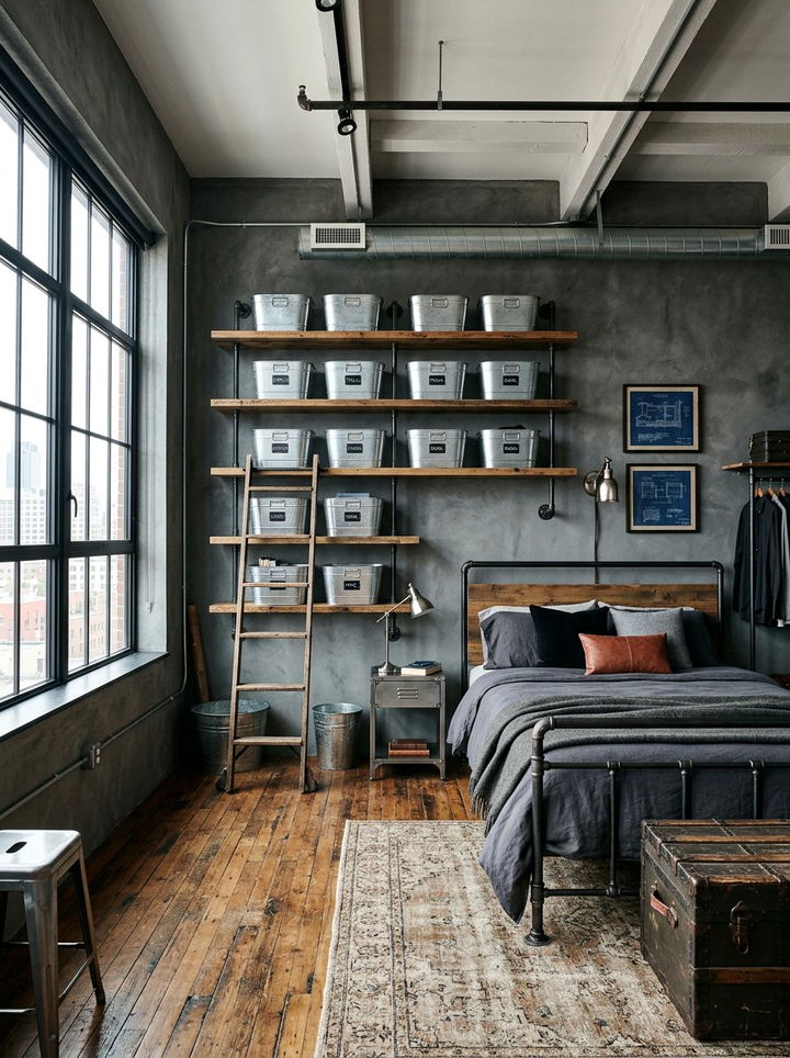 Industrial Metal Bin - 30 bedroom storage containers