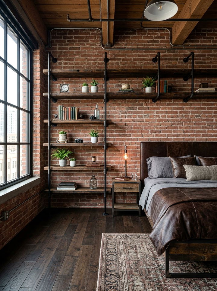 Industrial Metal Built In Shelves - 30 bedroom built-in shelves