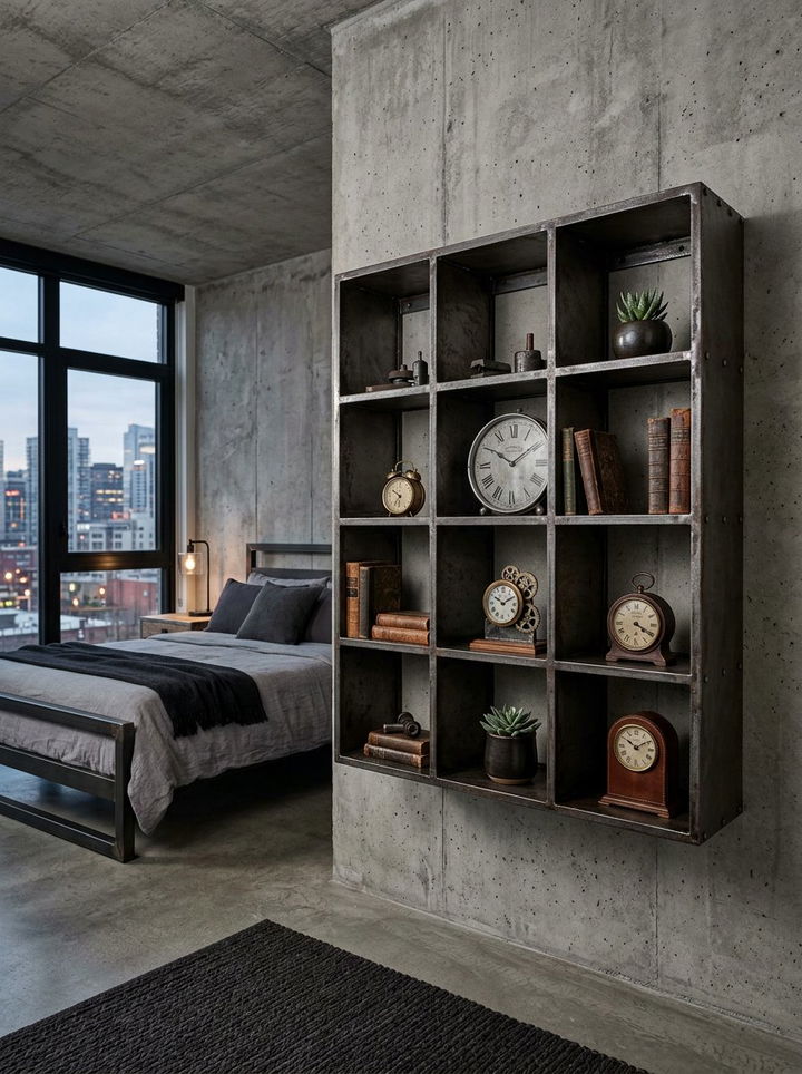 Industrial Metal Cube Shelf - 30 bedroom storage cubes