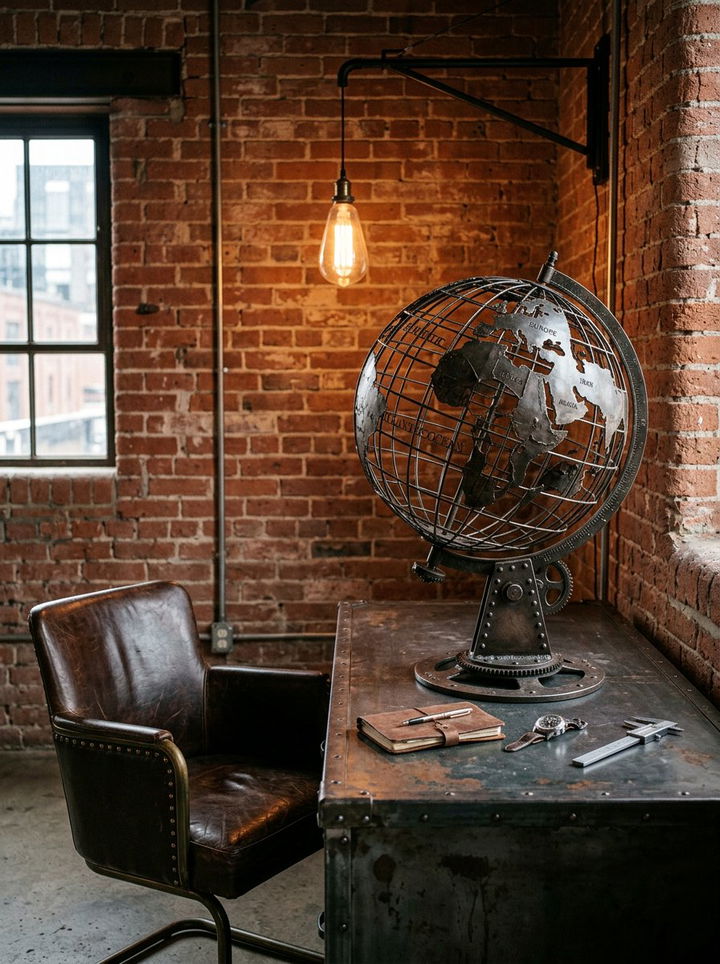 Industrial Metal Globe - 30 bedroom globes