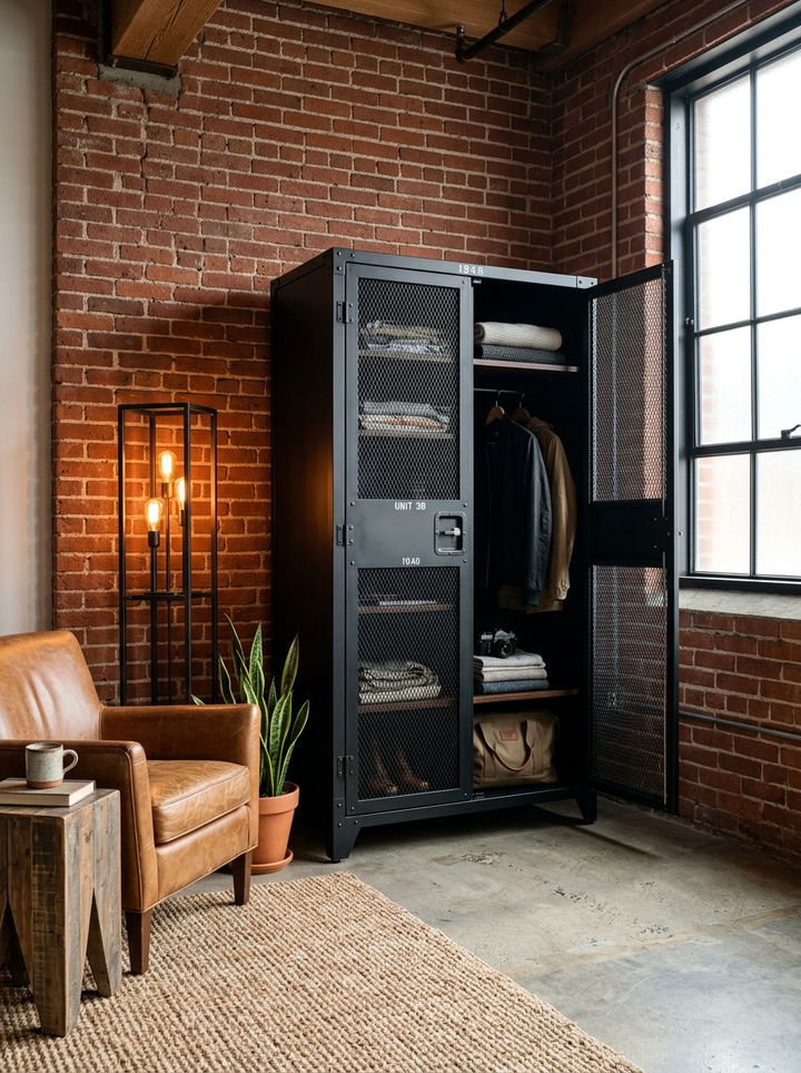 Industrial Metal Locker Armoire - 30 bedroom armoires