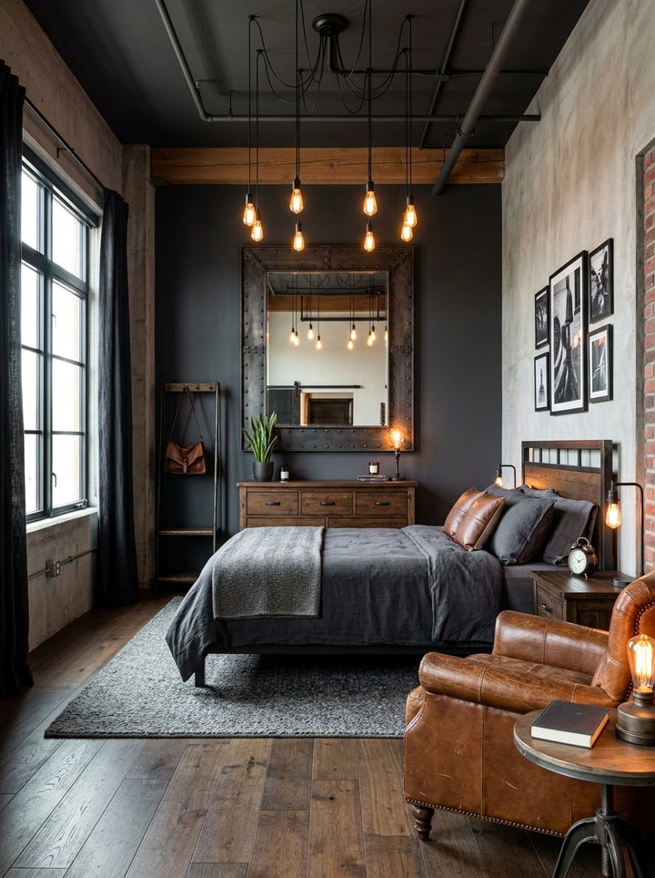 Industrial Metal Mirror - 30 bedroom wall mirrors