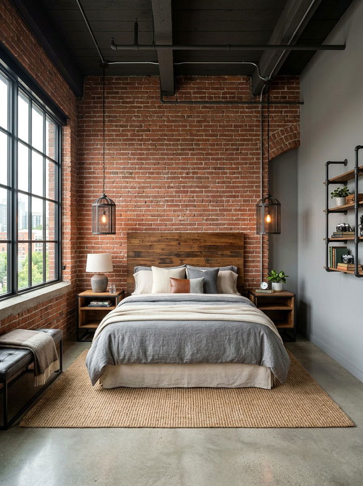 Industrial Metal Pendant - 30 bedroom pendant lighting ideas