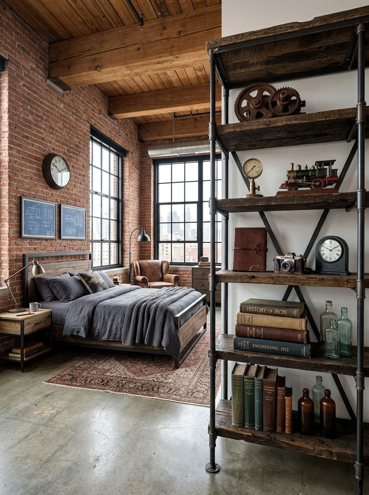 Industrial Metal Rack - 30 bedroom collection display ideas