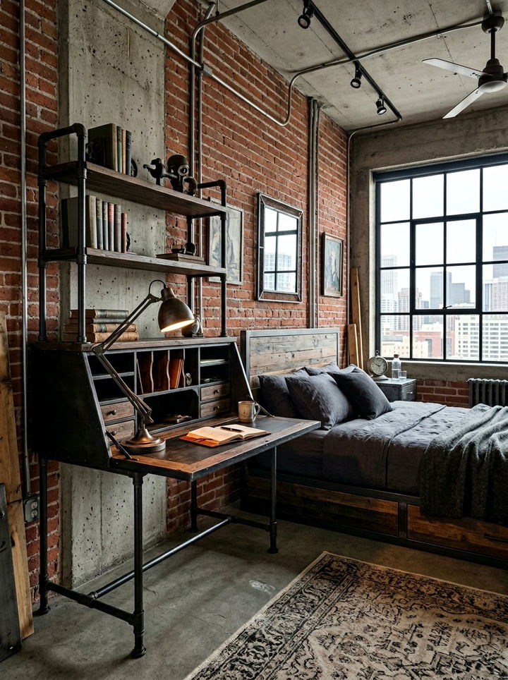 Industrial Metal Secretary Desk - 30 bedroom secretary desks