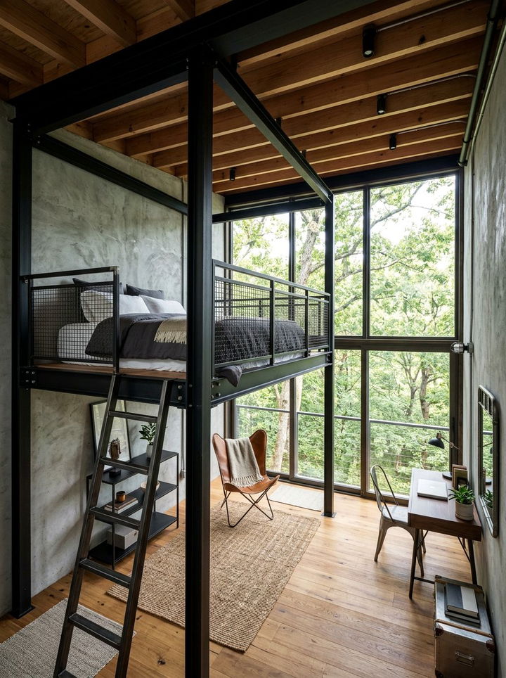 Industrial Metal Treehouse - 30 treehouse bedroom ideas