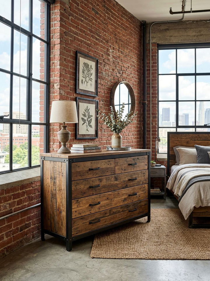 Industrial Metal Wood Dresser - 30 bedroom modern dressers