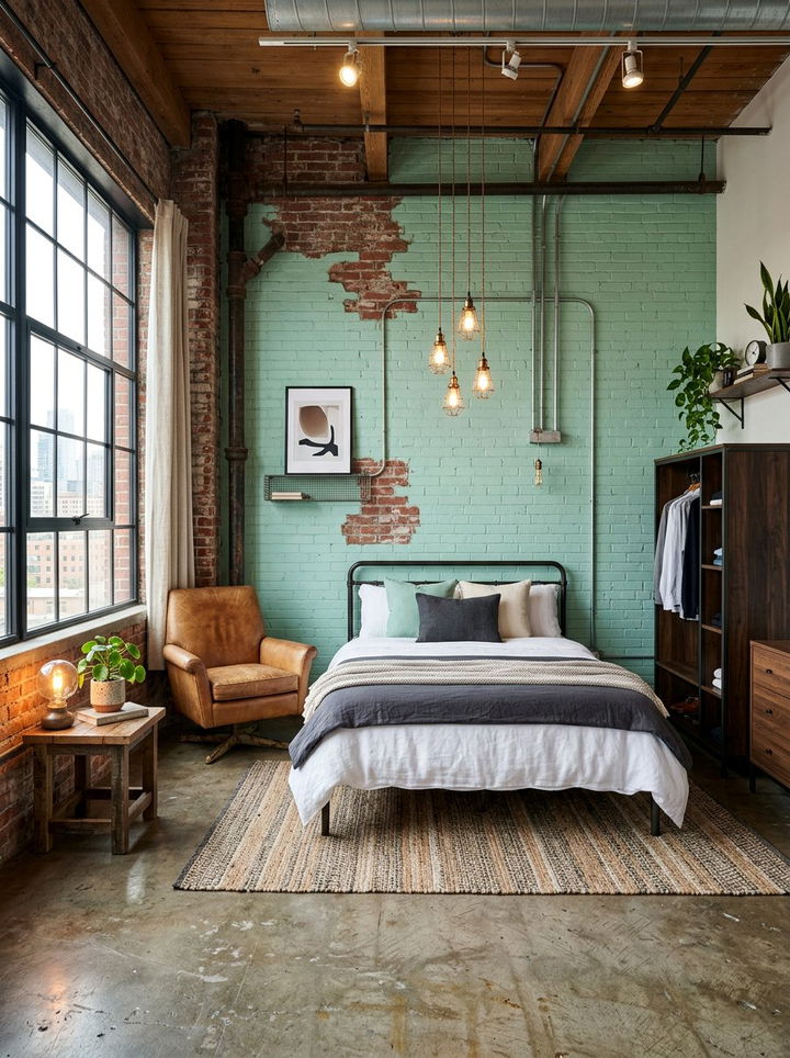 Industrial Mint Green Bedroom - 30 mint green bedroom ideas