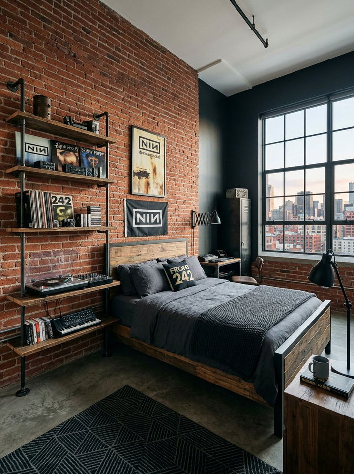 Industrial Music Bedroom - 30 music themed bedroom ideas