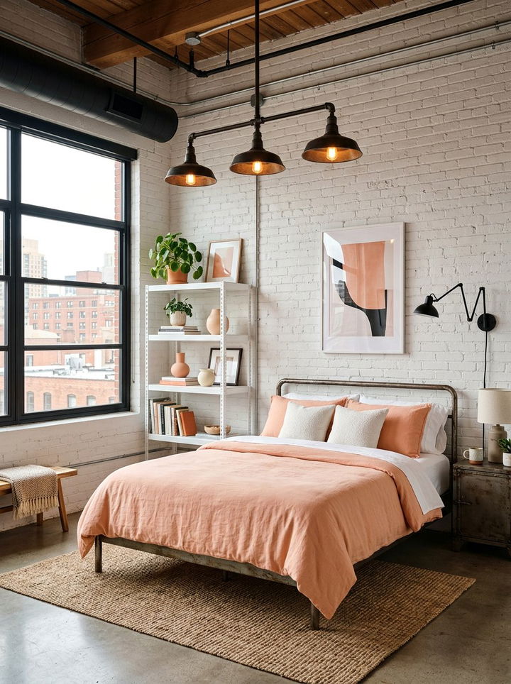 Industrial Peach And White Bedroom - 30 peach and white bedroom ideas