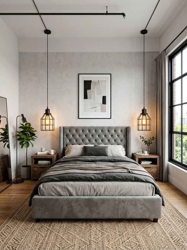 Industrial Pendant Lighting - 30 bedroom conversation starter ideas