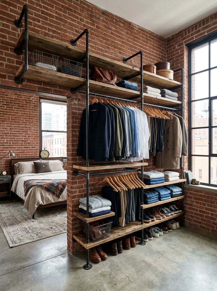 Industrial Pipe Closet - 30 bedroom closet systems