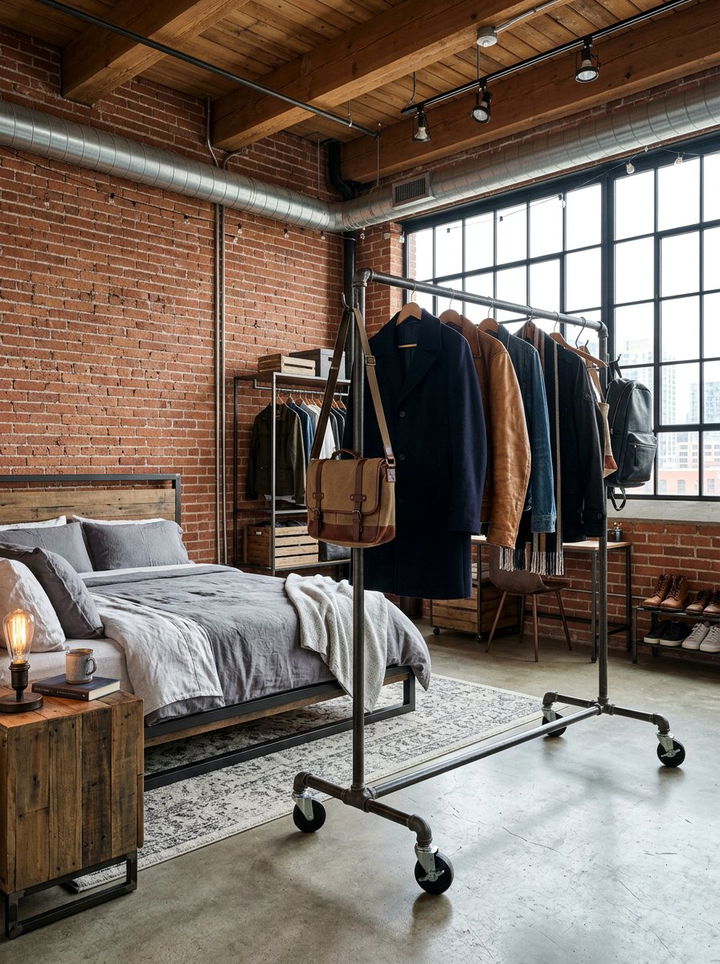 Industrial Rolling Rack - 30 bedroom closet dividers