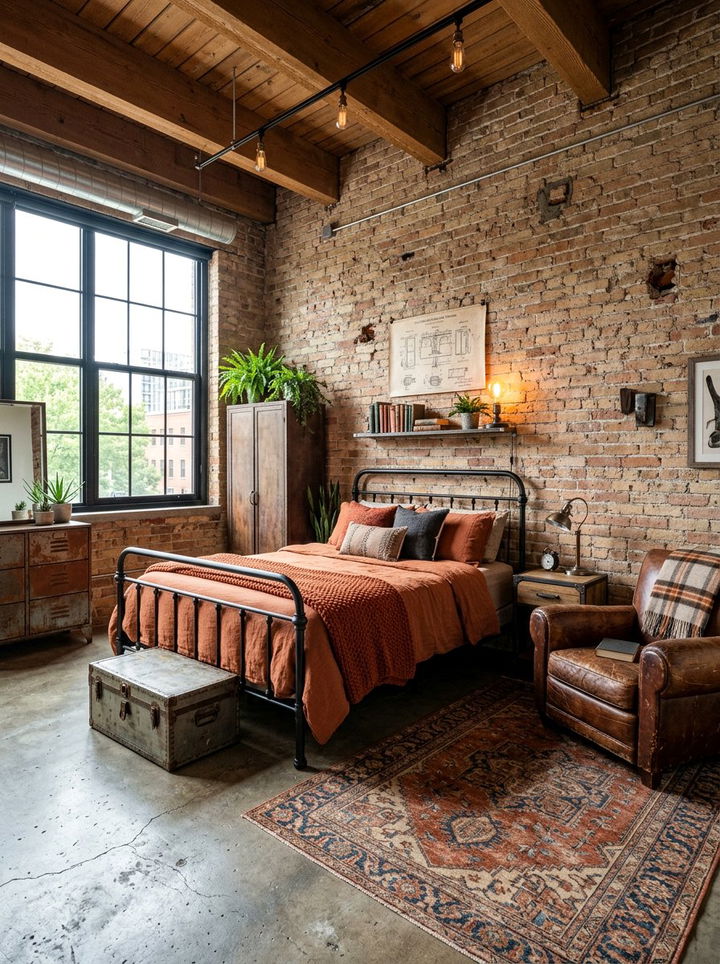 Industrial Rust Bedroom - 30 rust bedroom ideas
