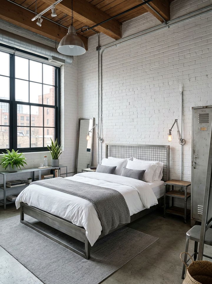 Industrial Silver White Bedroom - 30 silver and white bedroom ideas