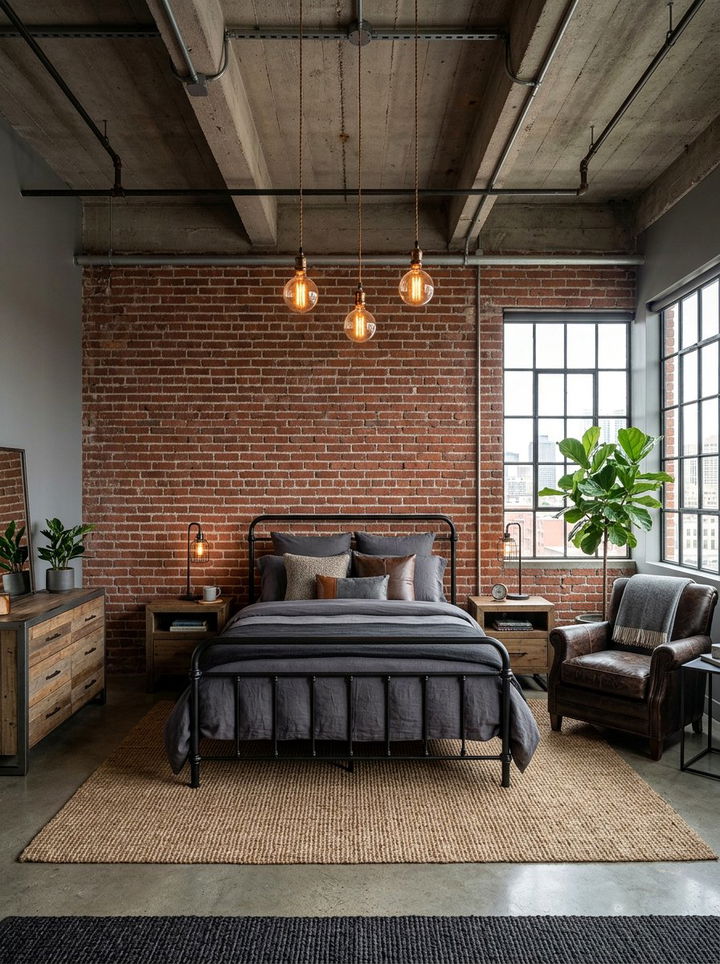 Industrial Smoke Gray Bedroom - 30 smoke gray bedroom ideas