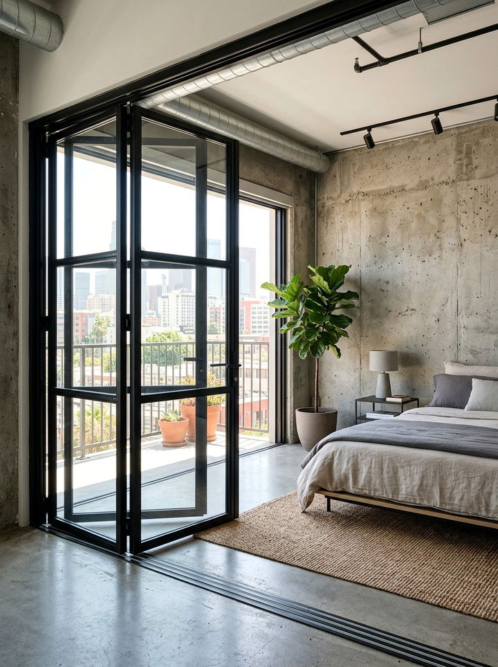 Industrial Steel Bifold Door - 30 bedroom bifold doors
