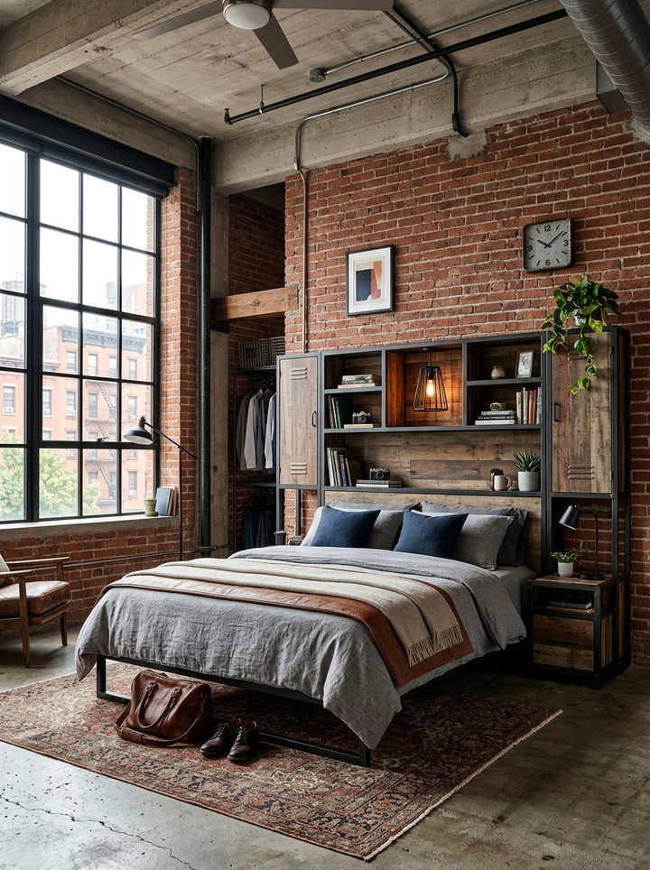 Industrial Storage Headboard - 30 bedroom storage headboards