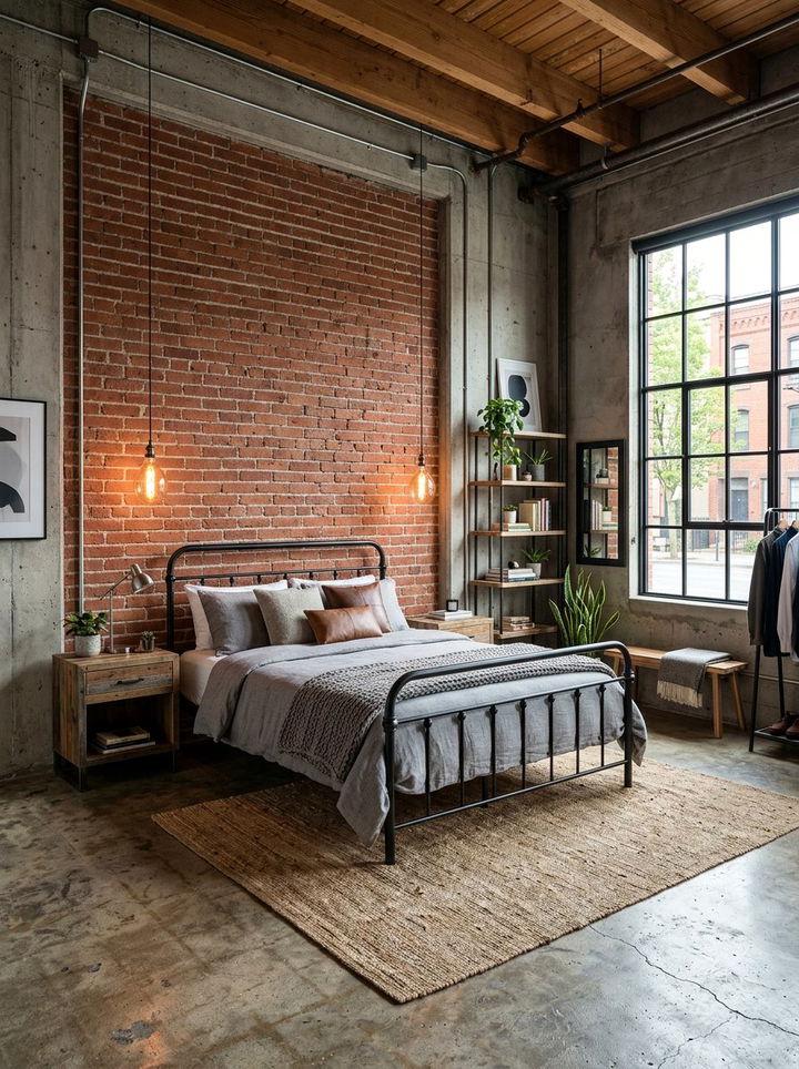 Industrial Style Bedroom - 30 bedroom makeover ideas