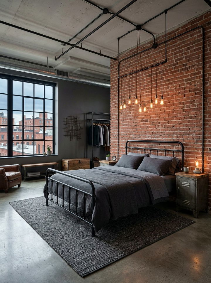 Industrial Style Bedroom - 30 affordable bedroom ideas