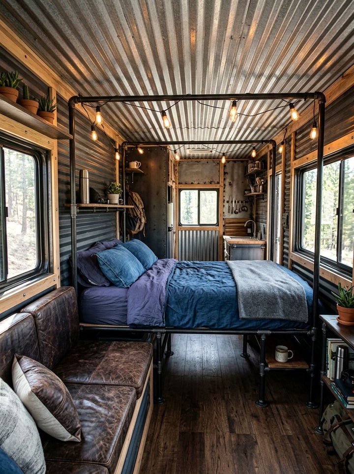 Industrial Style Camper - 30 camping bedroom ideas