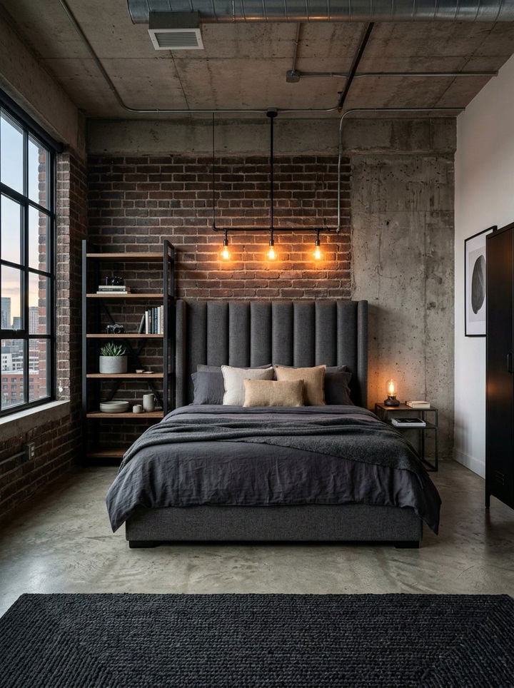 Industrial Style Channel Headboard - 30 bedroom channel tufted headboards
