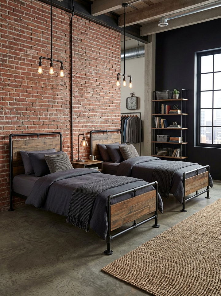 Industrial Style Twin Bedroom Set - 30 twin bedroom sets