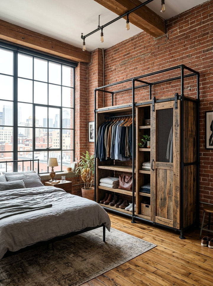 Industrial Style Wardrobe - 30 bedroom built-in wardrobes