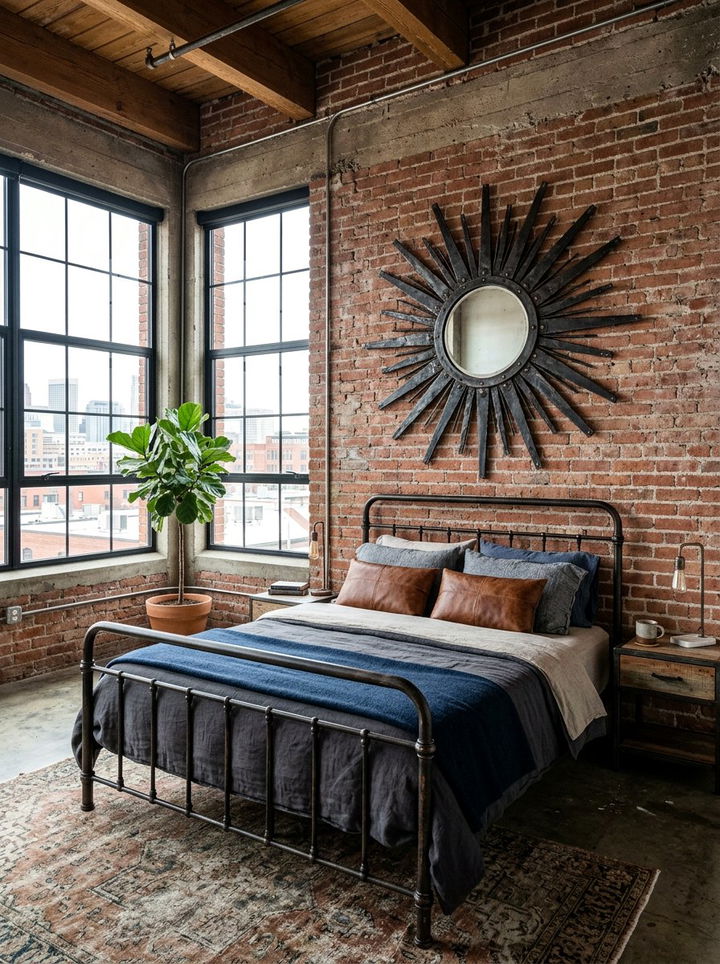 Industrial Sunburst Mirror - 30 bedroom sunburst mirrors