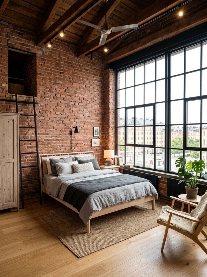 Industrial Swedish Loft - 30 Swedish bedroom ideas