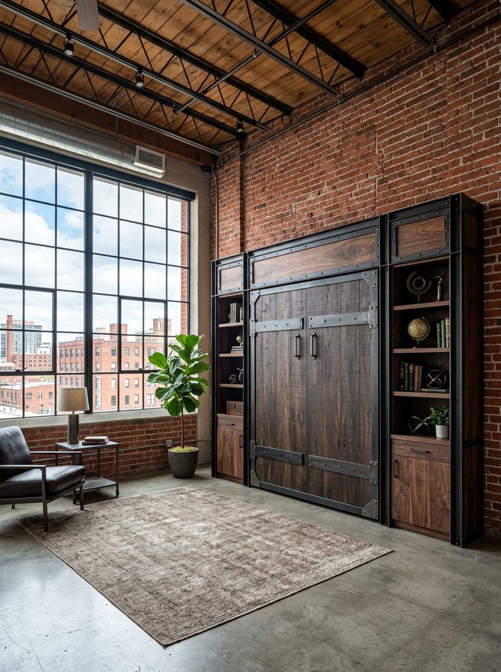 Industrial Wall Bed - 30 bedroom fold down bed ideas