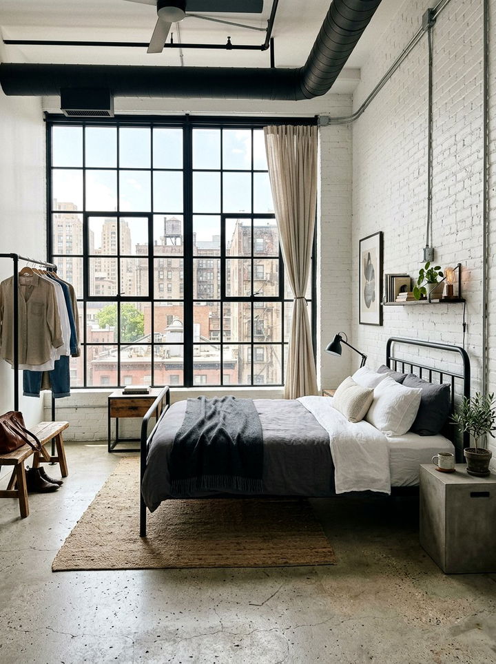 Industrial White Bedroom - 30 contemporary white bedroom ideas