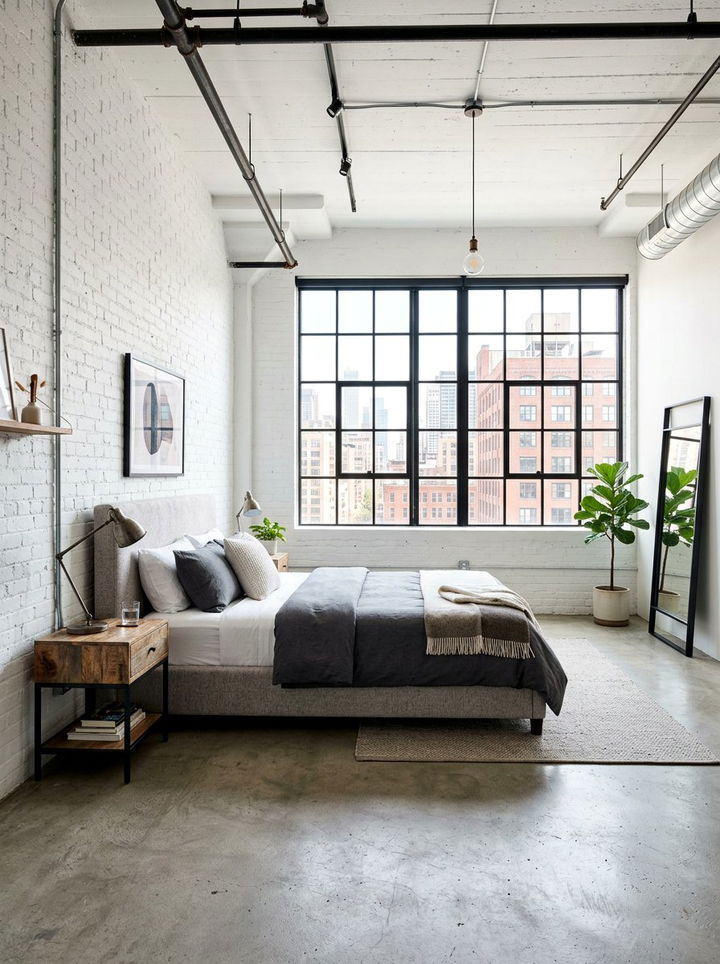 Industrial White Bedroom - 30 cool white bedroom ideas