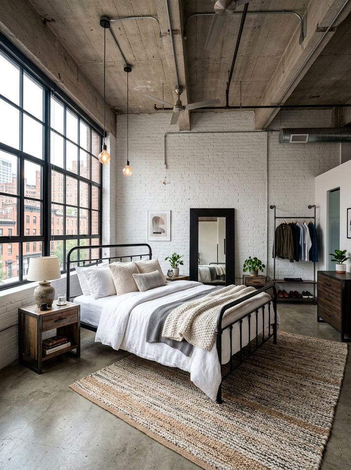 Industrial White Bedroom - 30 modern white bedroom ideas