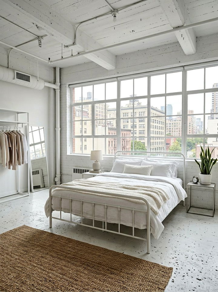 Industrial White Bedroom - 30 all white bedroom ideas